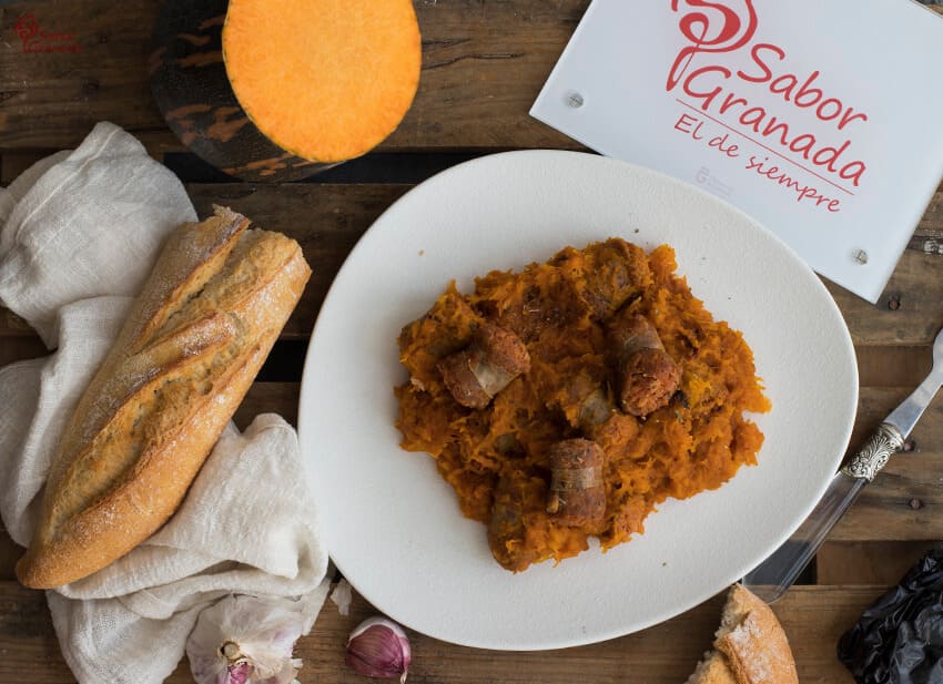 Receta de calabaza frita con chorizo - Sabor Granada