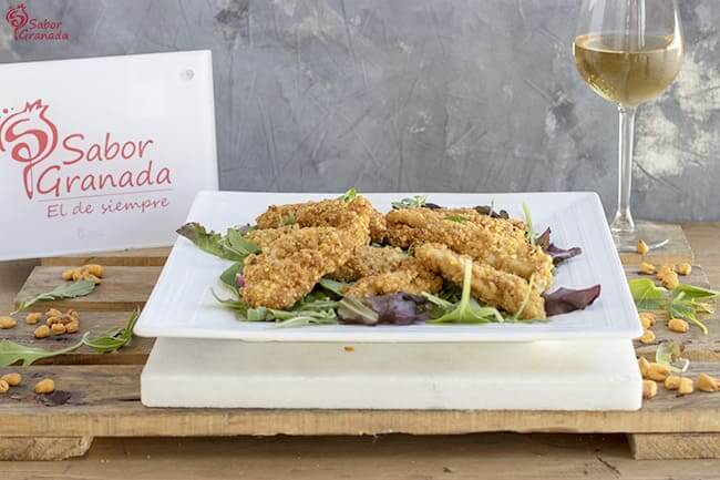 Receta para hacer Fingers de pollo con maíz tostado - Sabor Granada