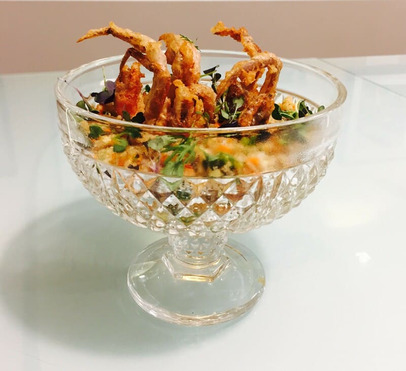 Receta de Ensalada templada de quinoa real con soft sell crab - Sabor Granada