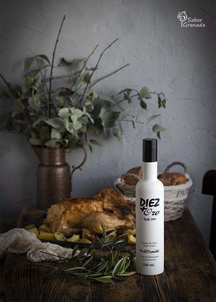 AOVE Diez+Oro para la receta de pollo con cerveza - Sabor Granada