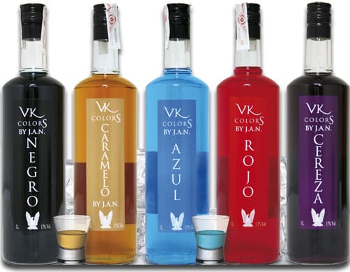 Vodkas de colores de Destilerías Joaquín Alonso - Sabor Granada