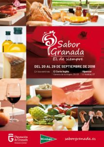 Banner publicitario de una de las acciones promocionales de productos Sabor Granada en Centros Comerciales