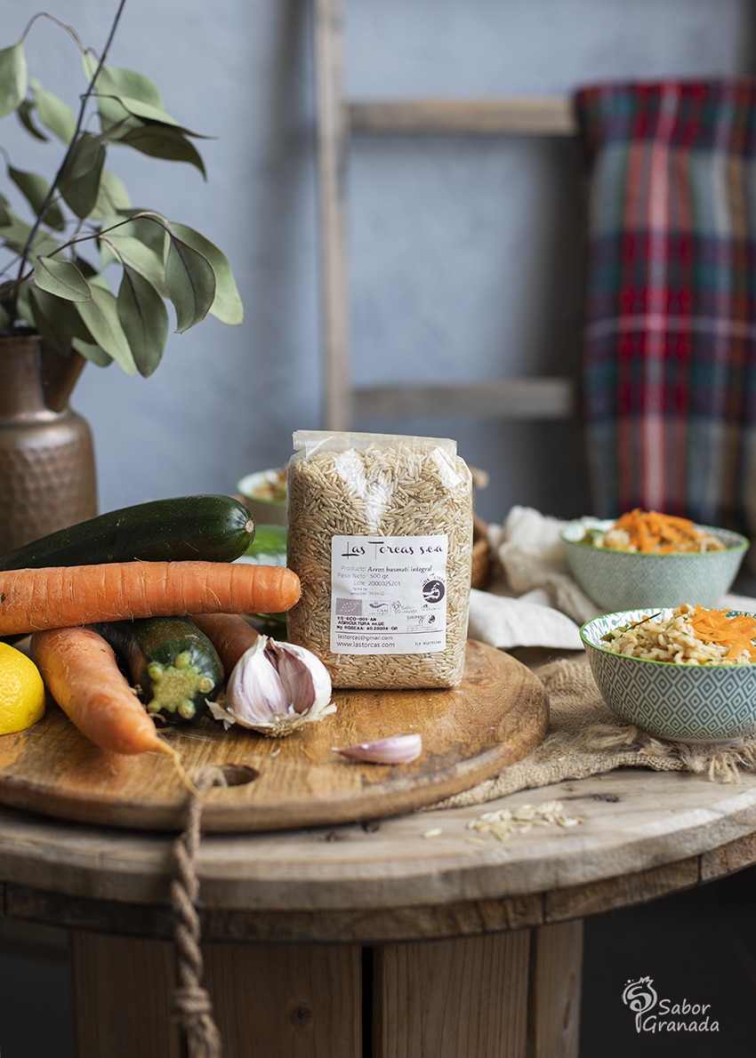 Arroz basmati integral de Las Torcas para hacer ensalada de arroz integral con verduras - Sabor Granada