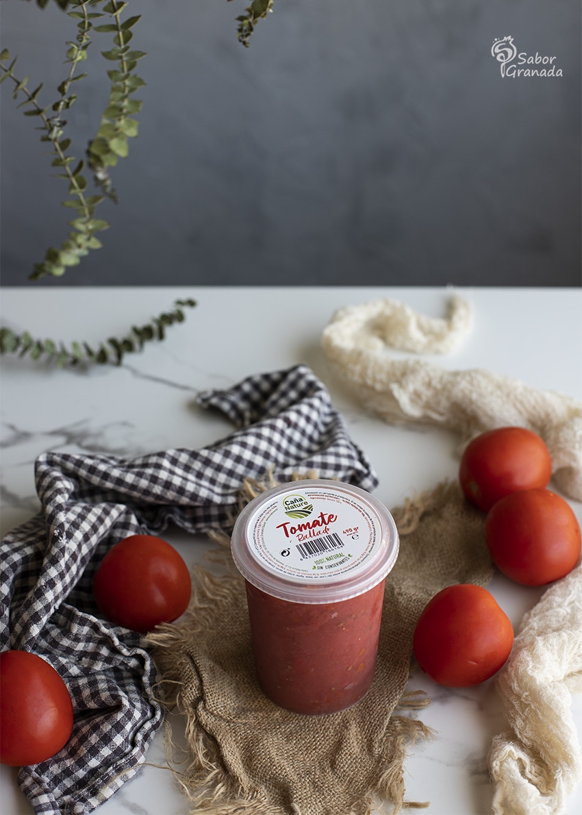 Tomate rallado Caña Nature para hacer sopa de espárragos verdes - Sabor Granada