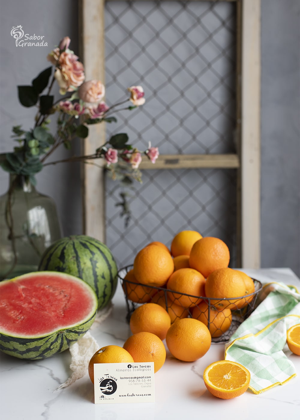 Sandía y naranjas de Las Torcas para hacer polos - Sabor Granada