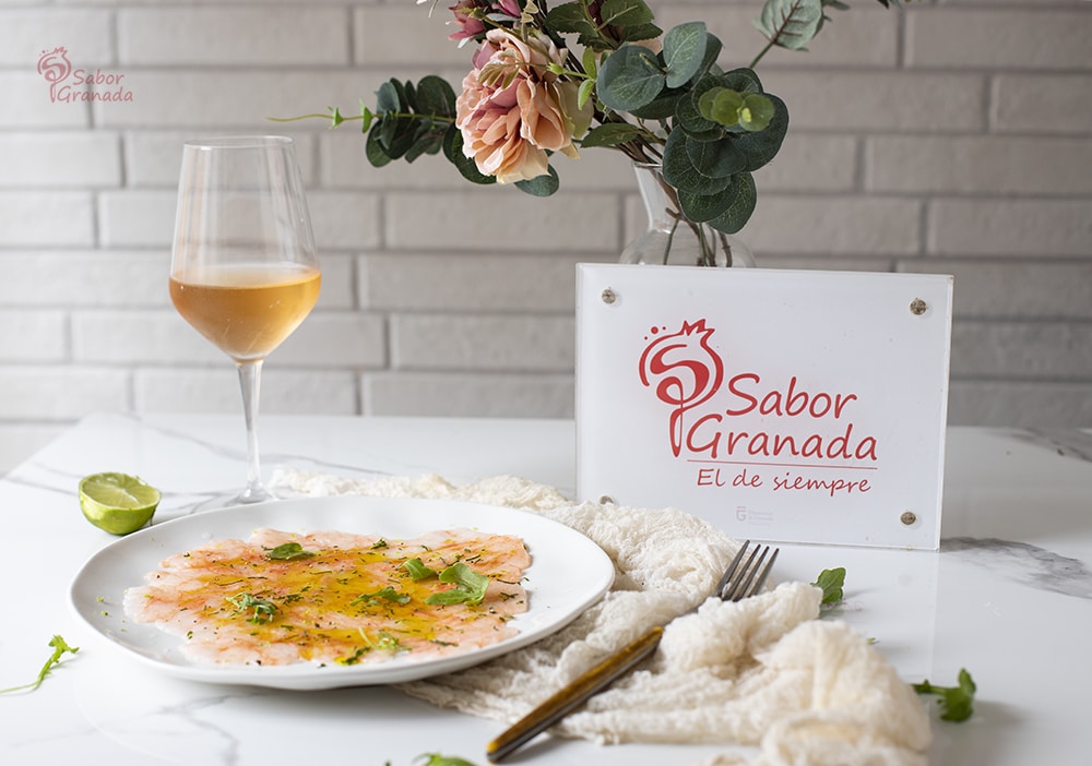 Receta para hacer un carpaccio de quisquilla de Motril - Sabor Granada