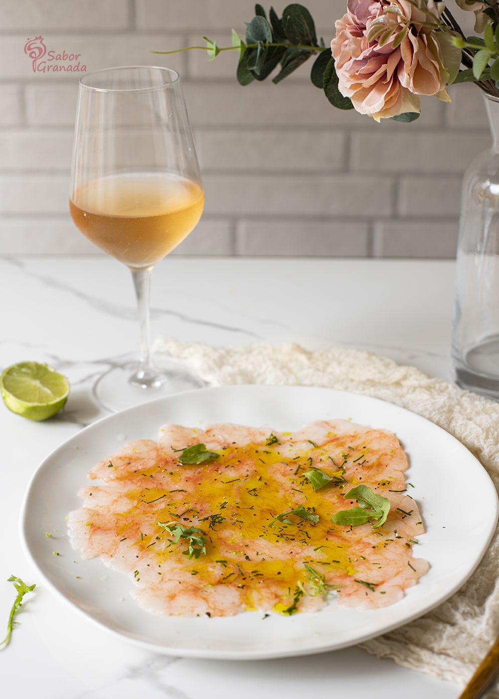 Carpaccio de quisquilla de Motril - Sabor Granada